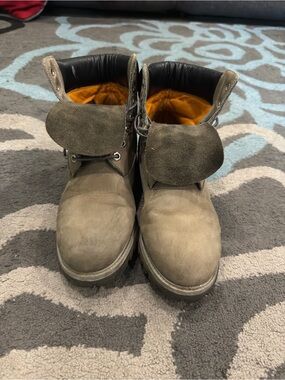 Timberland Olive Suede Lace-Up Work Boots Size 9